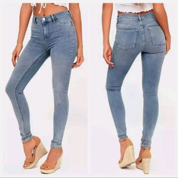 Free People Long and Lean High Rise Jegging Skinny Jeans US Women's Size 30R.Wa - Picture 1 of 10